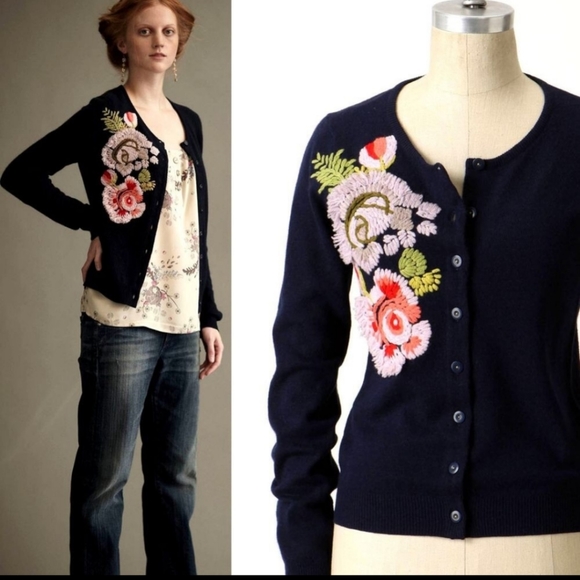 Anthropologie Sweaters - Anthropologie Anemone Bloom Cardigan Size Large Karen Nicol